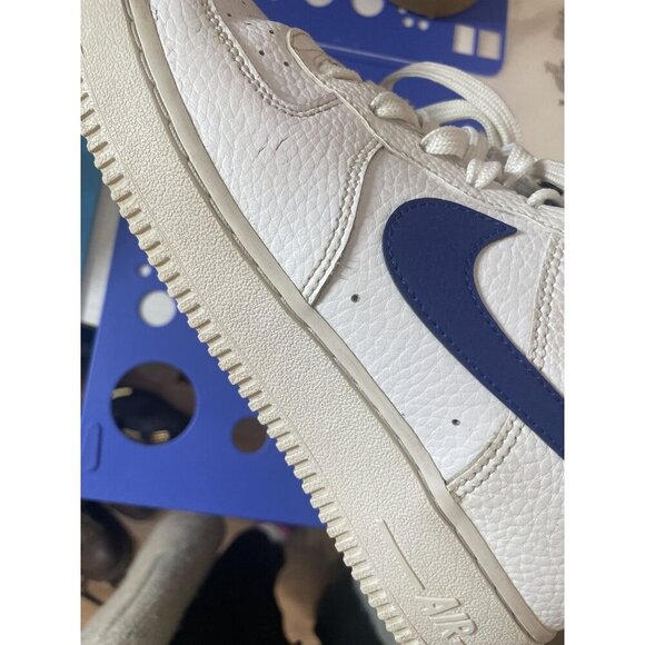 Nike Air Force 1 Low White Blue Swoosh Casual Sneakers Size 6Y (W 7.5) - Picture 8 of 11
